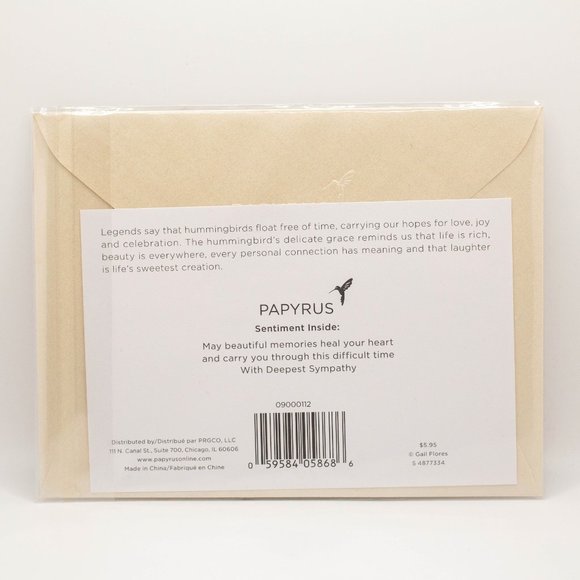 Sympathy In Loving Memory Scrolls Papyrus Card - Picture 2 of 2